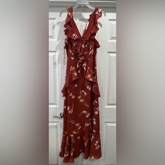 Astr Sleeveless Ruffle Maxi Dress Spice Floral - Picture 2 of 6